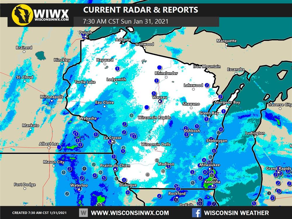 NOT impressed with snow reports this AM in southern WI. Still snowing and hopefully we close the gap.
