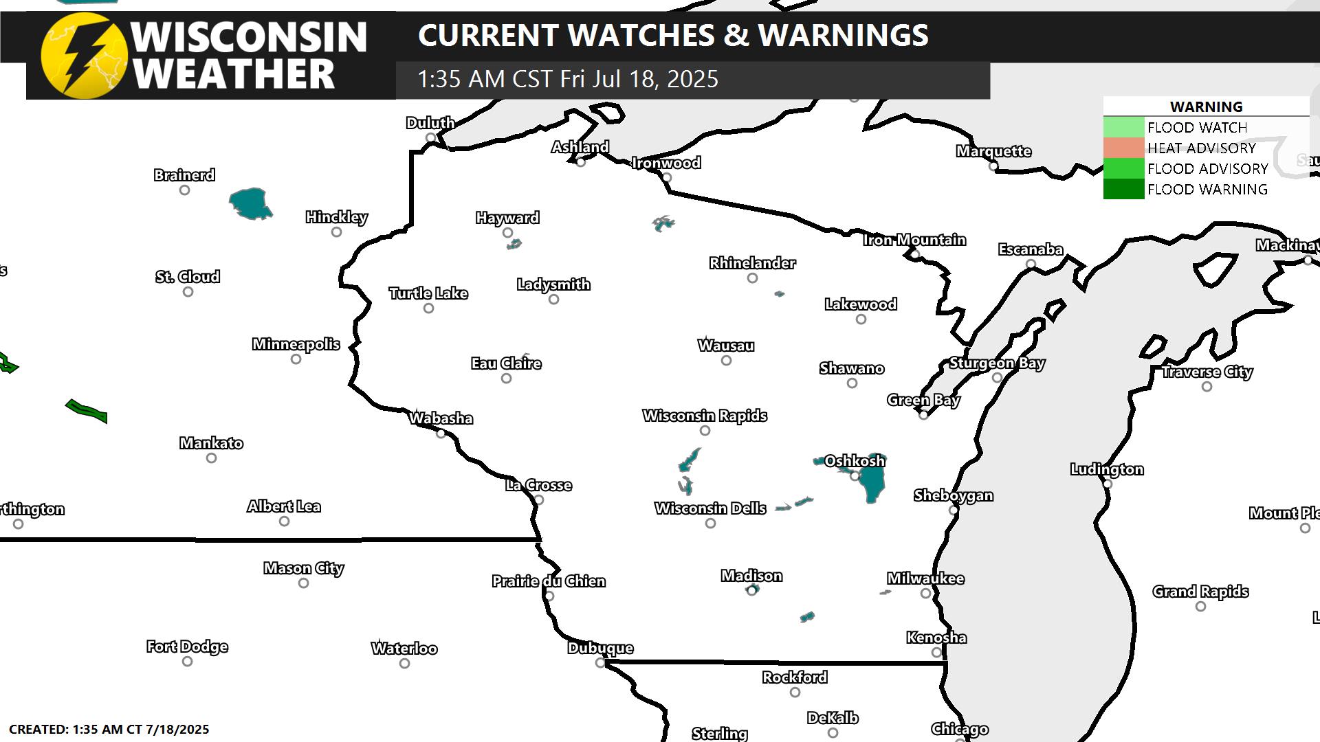 Current Warnings, Watches, and Advisories