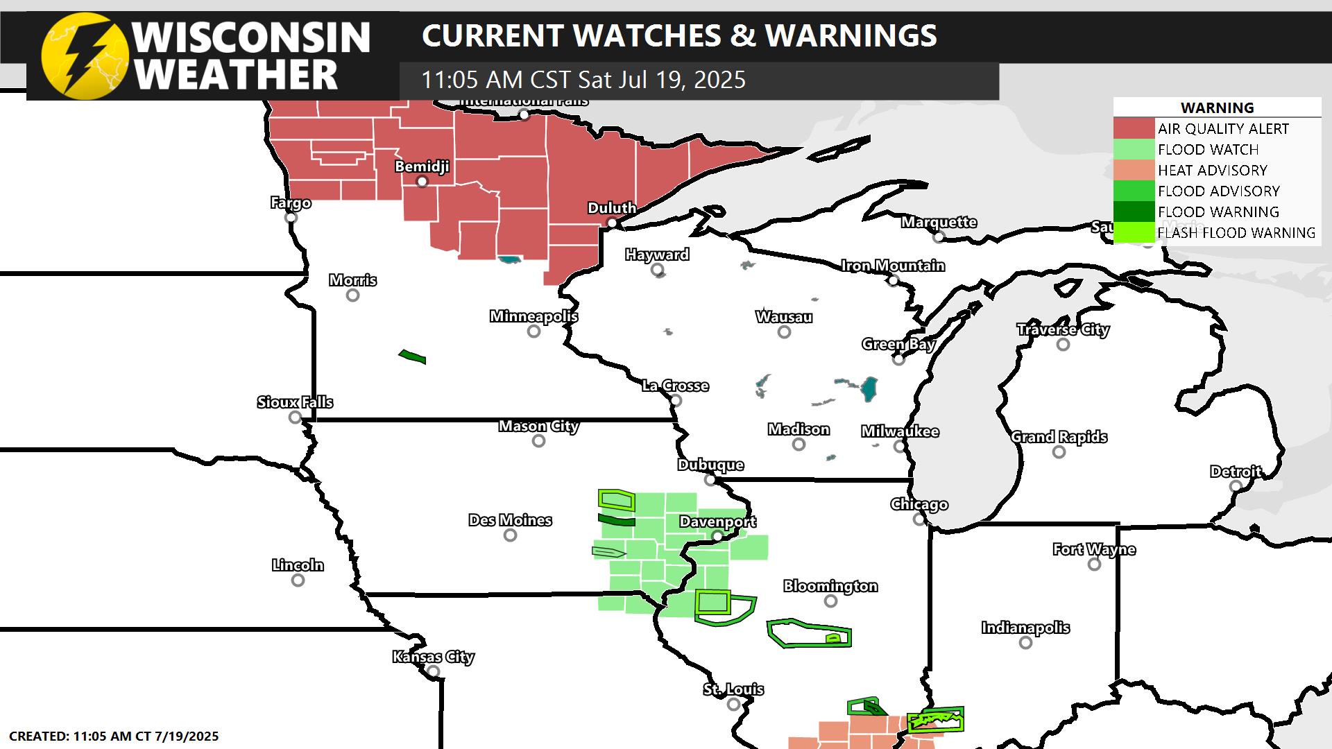 Current Warnings, Watches, and Advisories